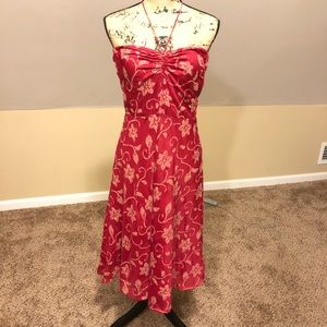 J crew strapless fit flare sun dress Sz 8 red